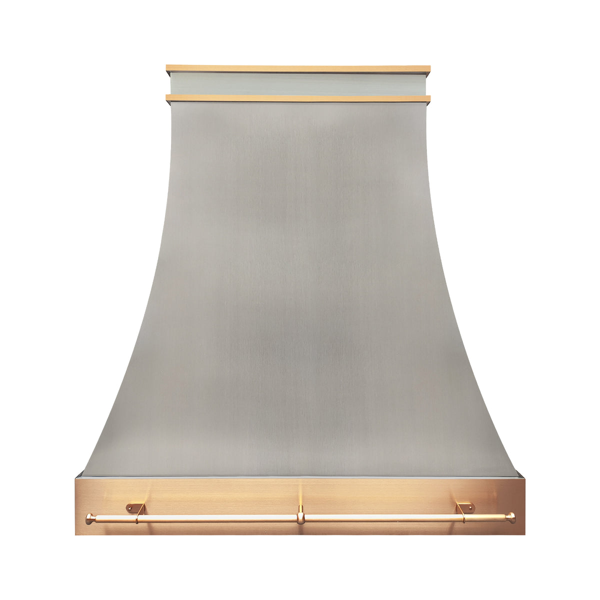 Fobest Custom Classic Range Hood in Brushed Stainless Steel with Brass Accents FSS-591