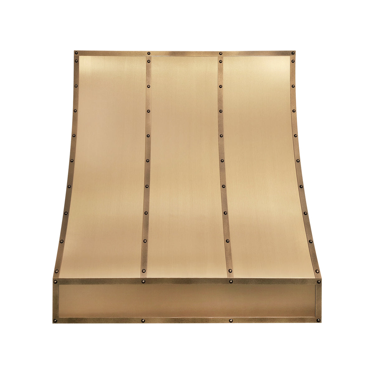 Fobest Custom Curved Box Range Hood in Brushed Brass FSS-631