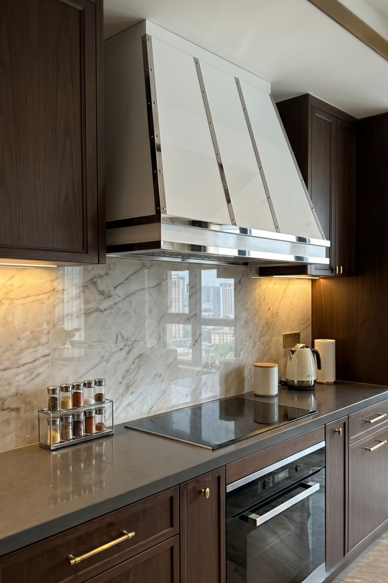 Fobest Custom Glossy White Stainless Steel Range Hood FSS-574