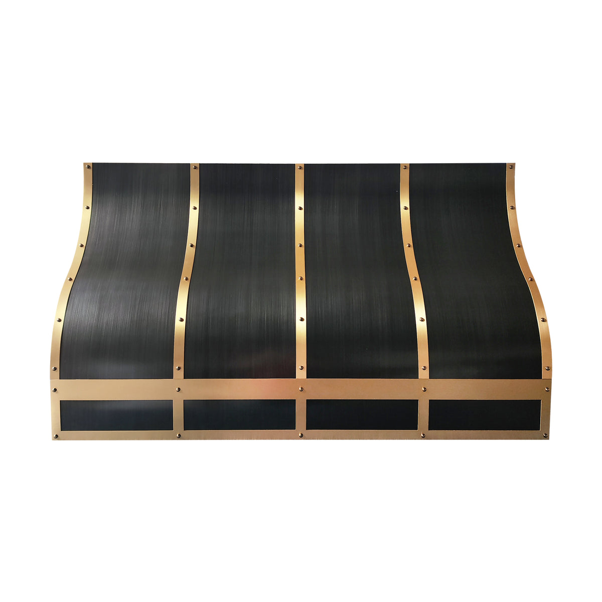 Fobest Custom Grey Stainless Steel Range Hood with Brushed Brass Decor FSS-637