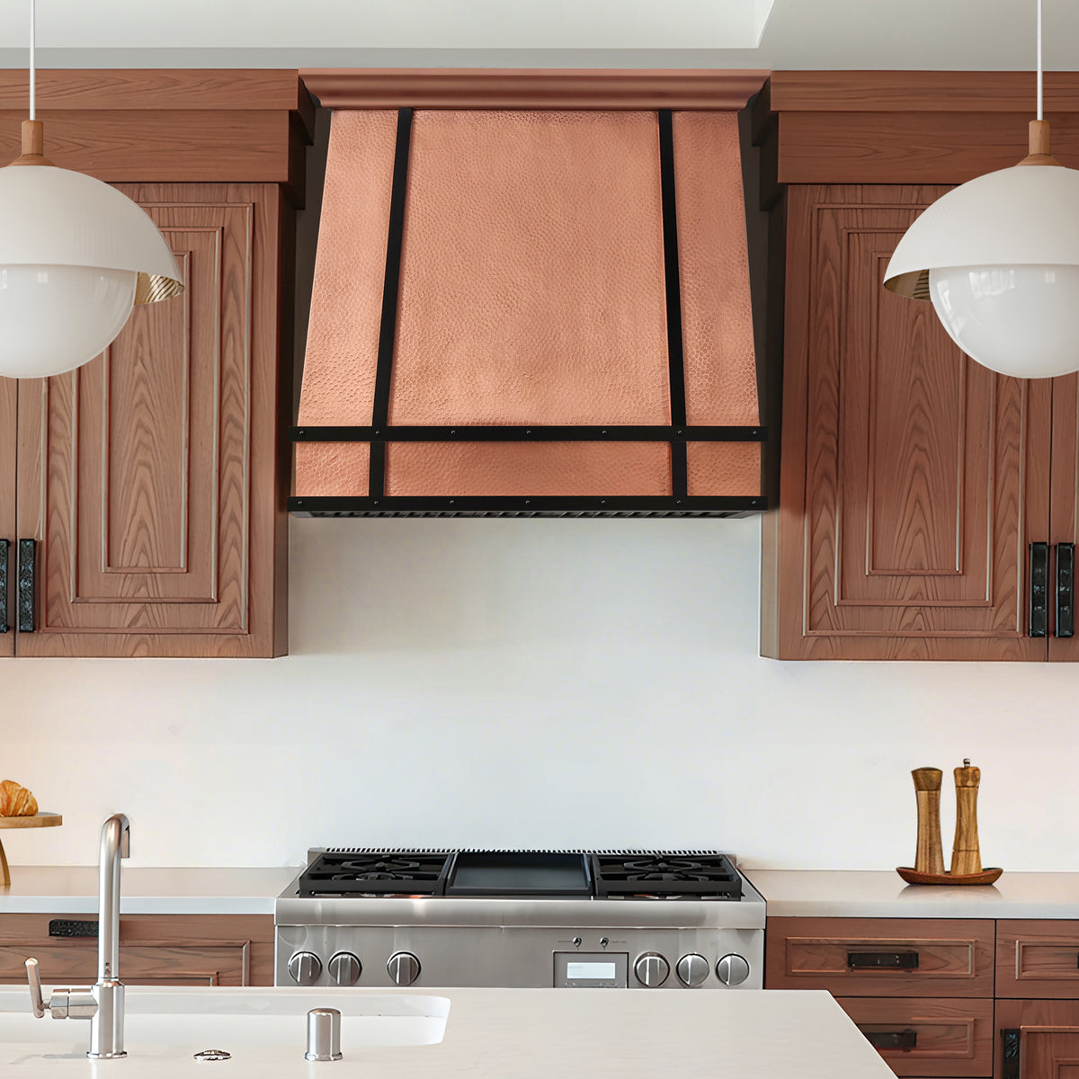 Fobest Custom Hammered Copper Kitchen Range Hood FCP-343