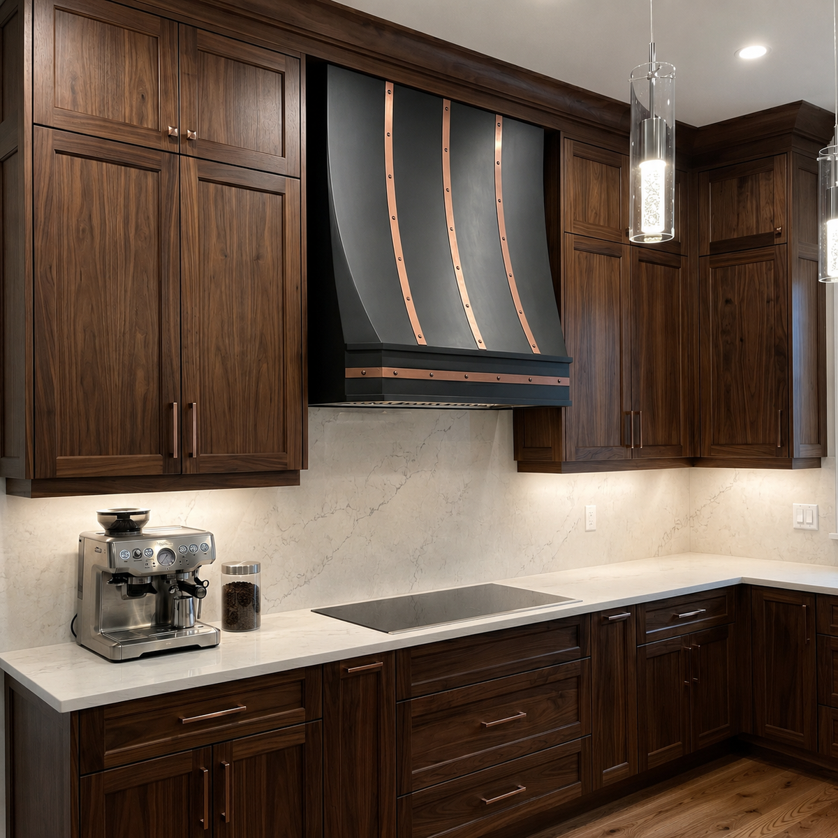 Fobest Custom Kitchen Range Hood with Copper Bands FSS-362