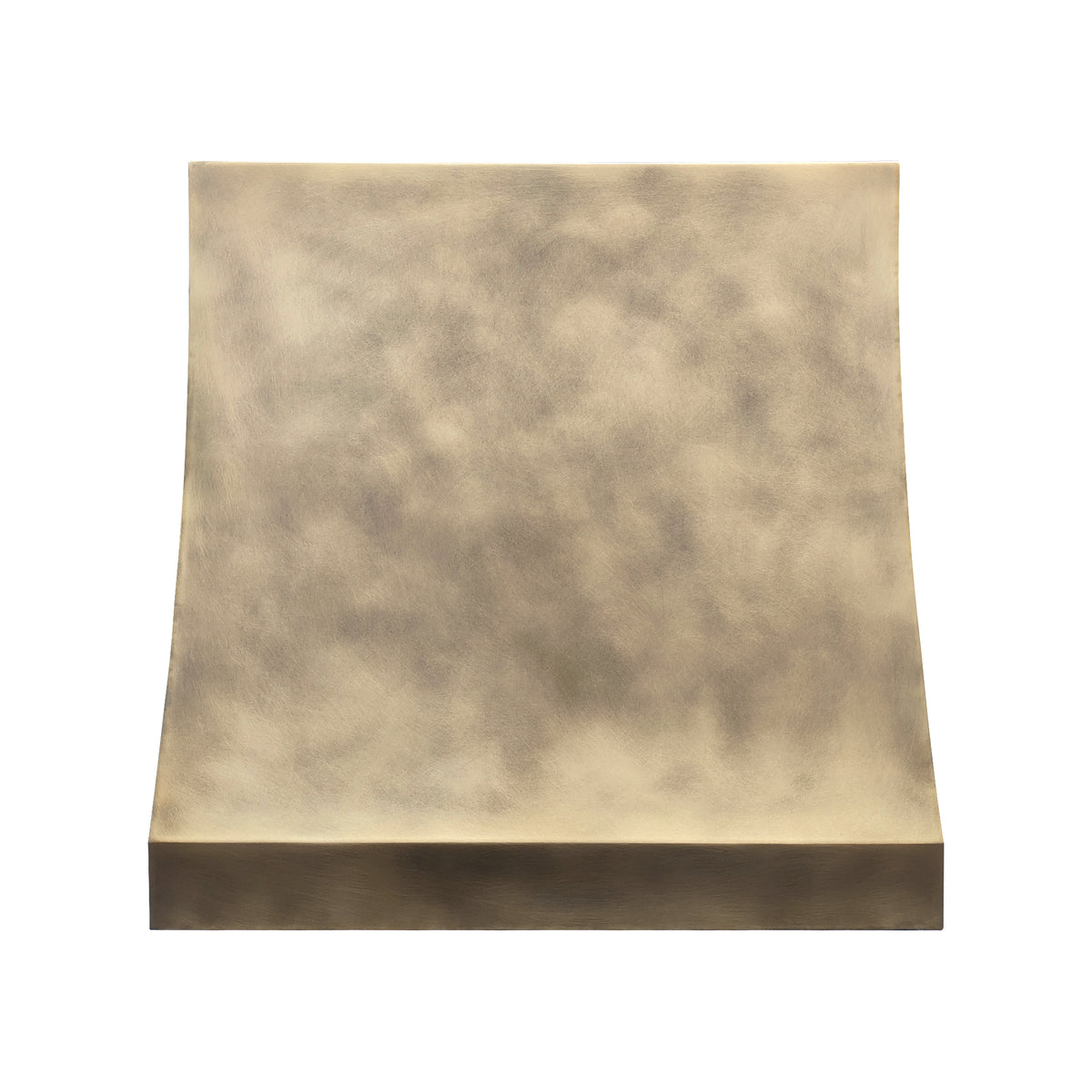 Fobest Custom No-Directional Aged Brass Range Hood in Curved Square Design FSS-572