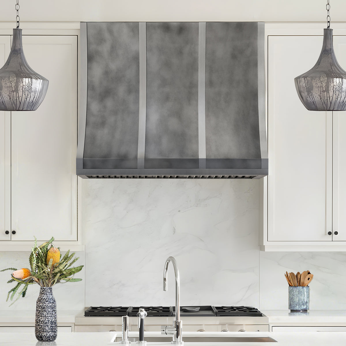 Fobest Custom Range Hood for Luxury Kitchens in Dark Zinc FSS-562