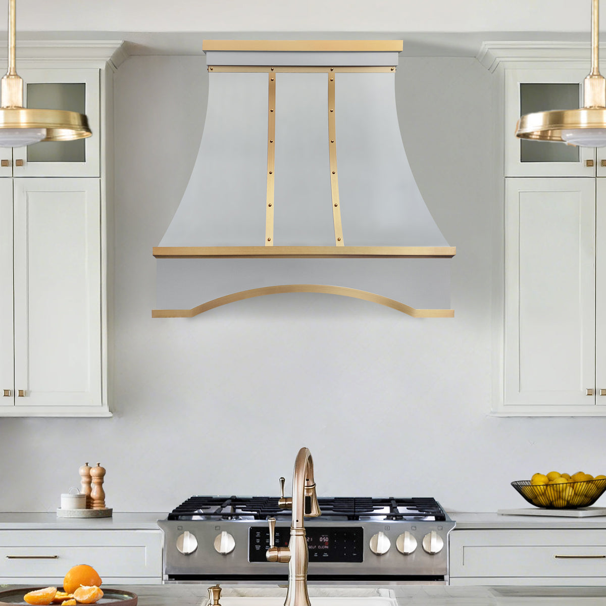 Fobest Custom Range Hood in Matte Stainless Steel with Arched Design FSS-580