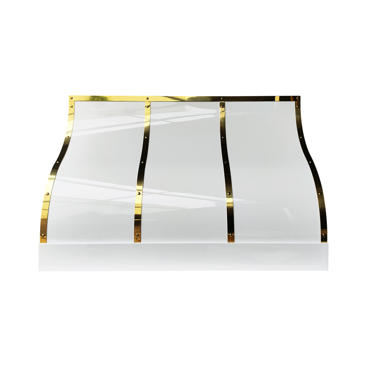 Fobest Custom Sloped Stainless Steel Range Hood with Gold Accents – FSS-630