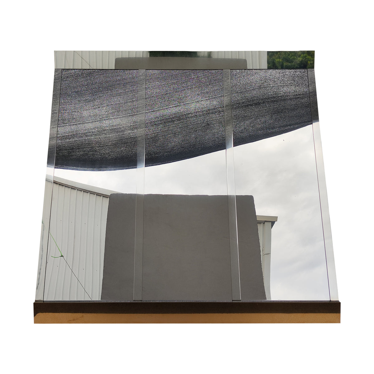 Fobest Illinois Mirror Polished Stainless Steel Range Hood with Brass Accents FSS-517