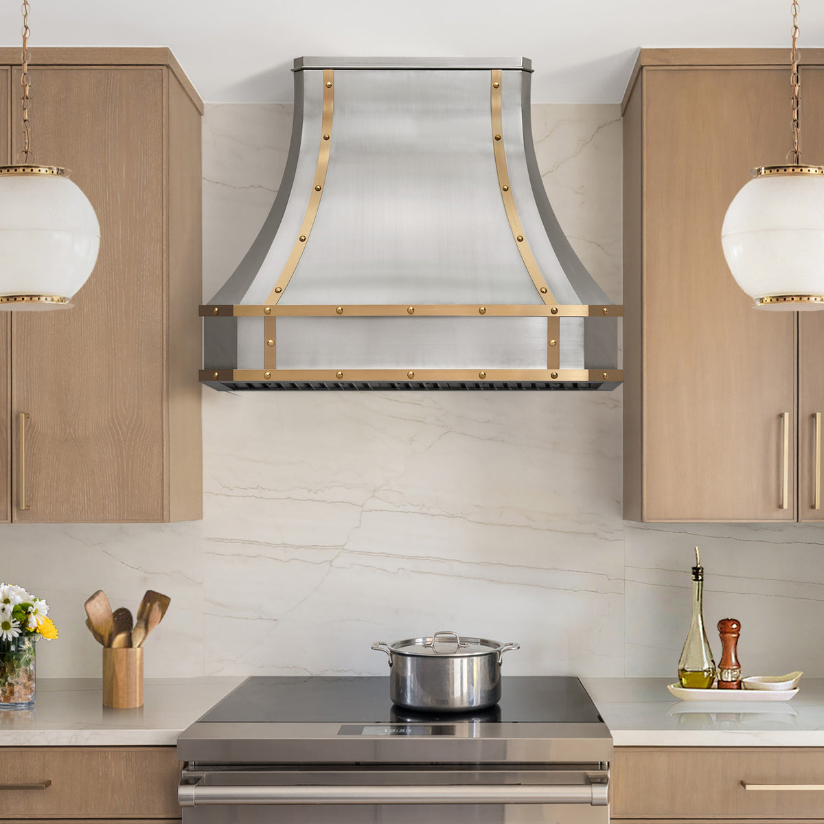 Fobest Industrial Stainless Steel Range Hood with Brass Trims FSS-208