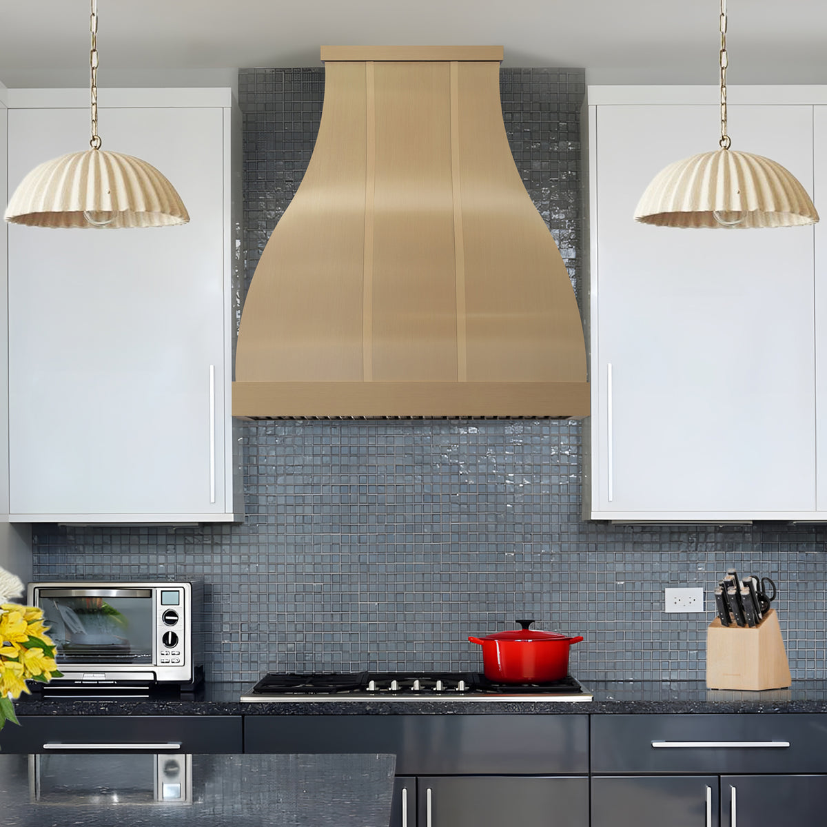 Fobest Luxury Brushed Brass Custom Range Hoods FSS-534