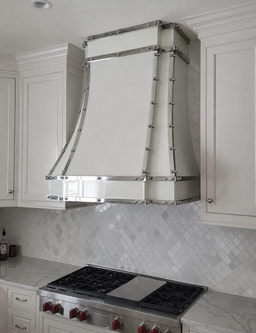 Fobest Miami White Gloss Range Hood with Stainless Steel Trims FSS-508
