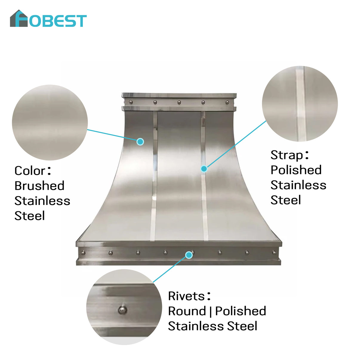 Fobest Stainless Steel Custom Range Hood Curved Shape FSS-272
