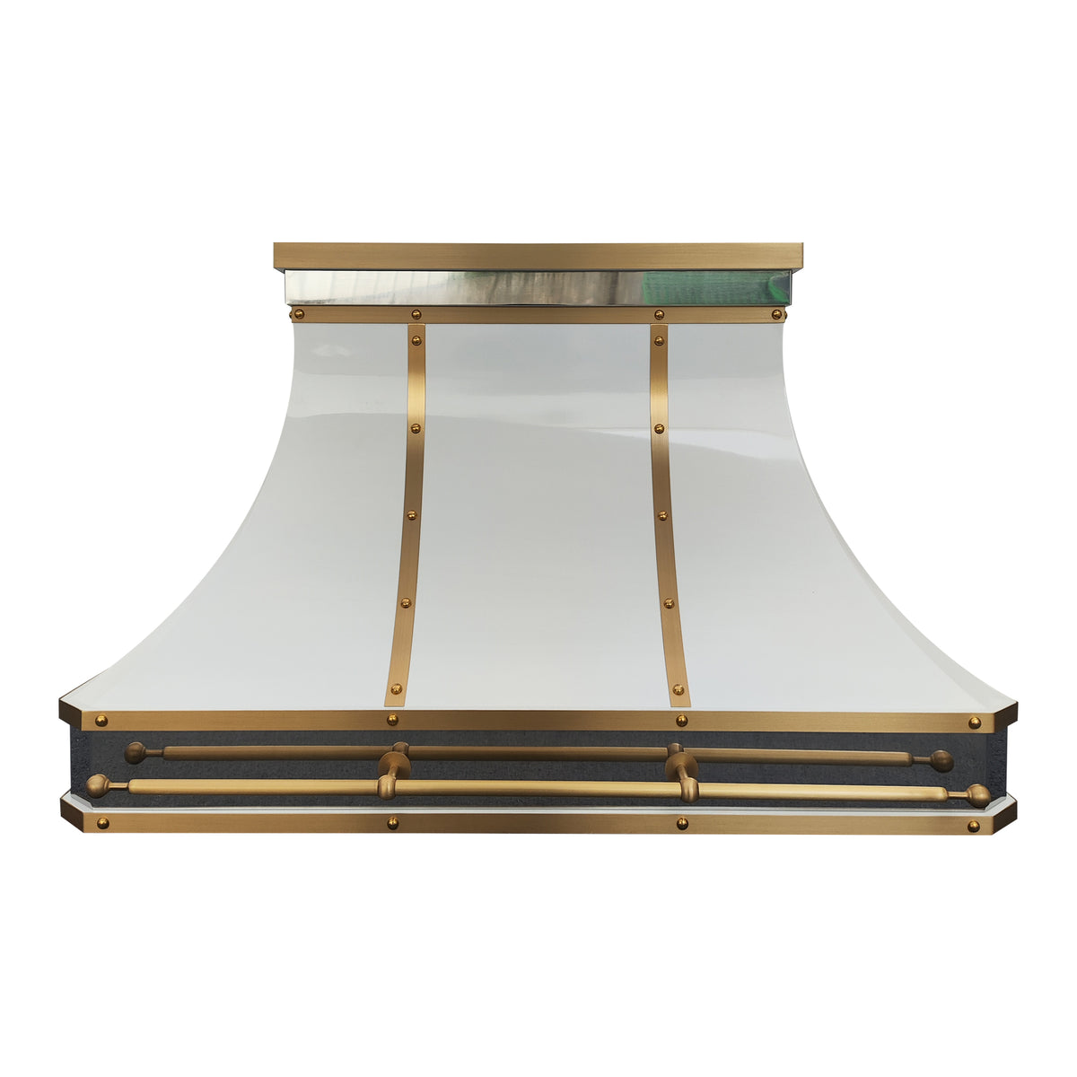 Fobest Stainless Steel Kitchen Range Hood with Brass Accents FSS-485