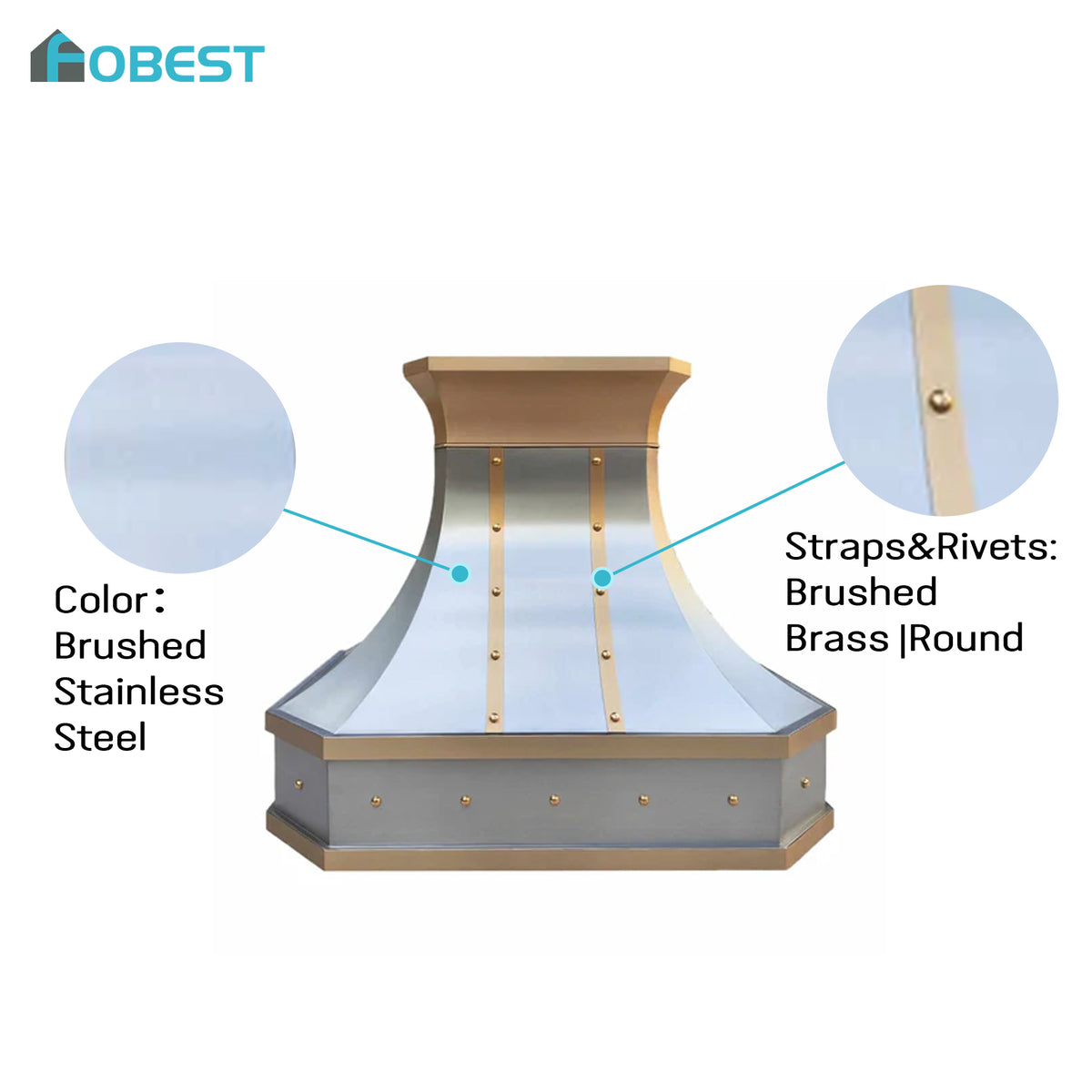 Fobest Stainless Steel Range Hood with Brass Crown FSS-295