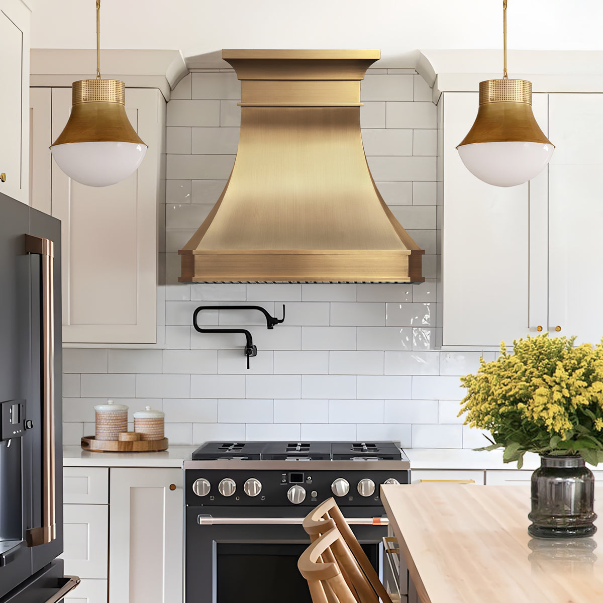 Fobest Texas Brass Kitchen Vent Hood with Classic Design FSS-493