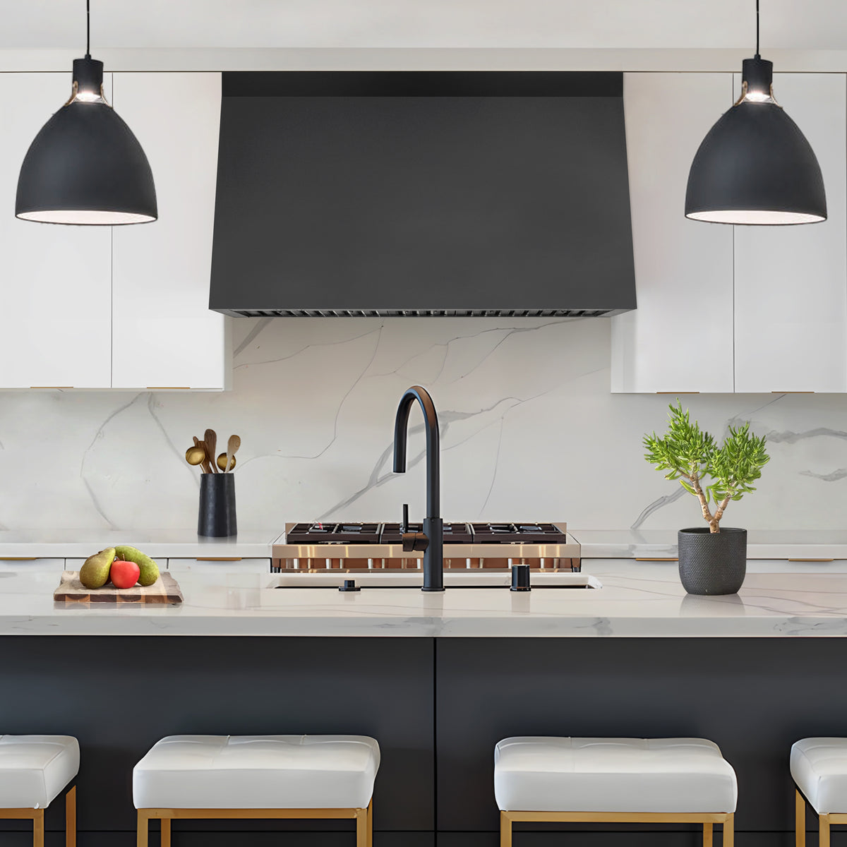 Fobest Texas Matte Black Stainless Steel Hoods FSS-502