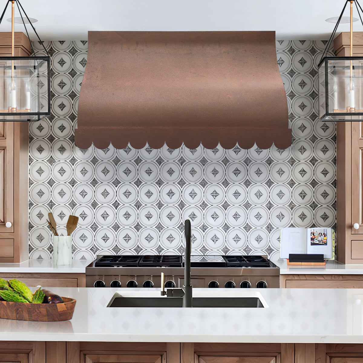Fobest Vintage Copper Vent Hood with Scalloped Edge FCP-307