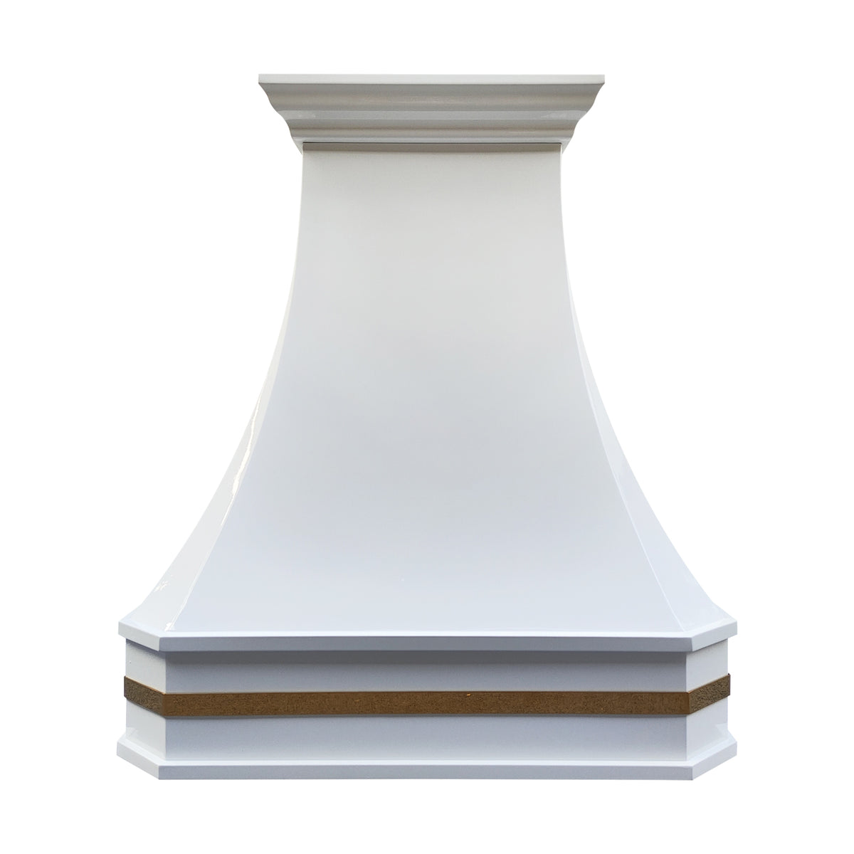 Fobest Glossy White Stainless Steel Custom Range Hoods with Brass Accent FSS-535