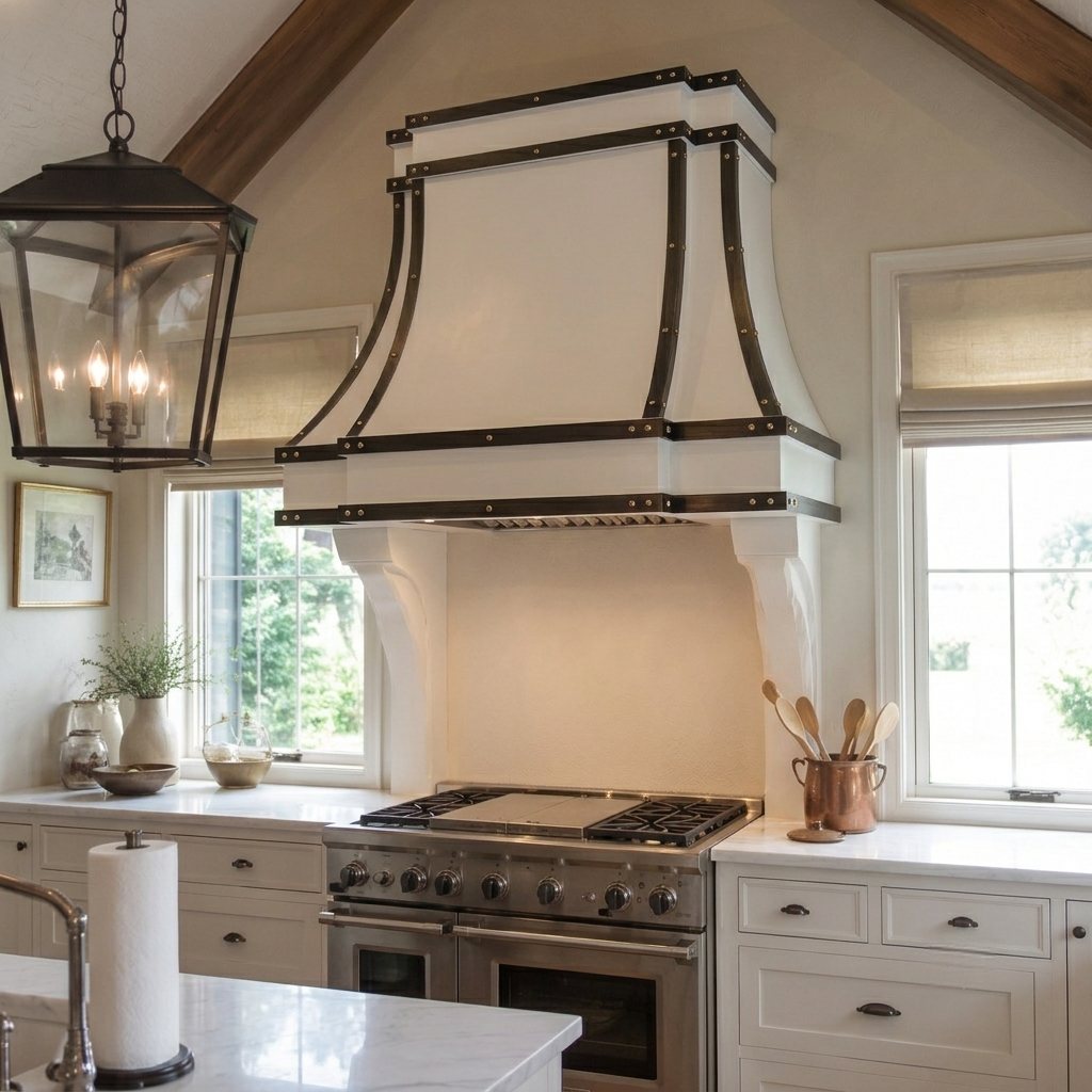 Fobest White Stainless Steel Range Hood Grey Straps FSS-375