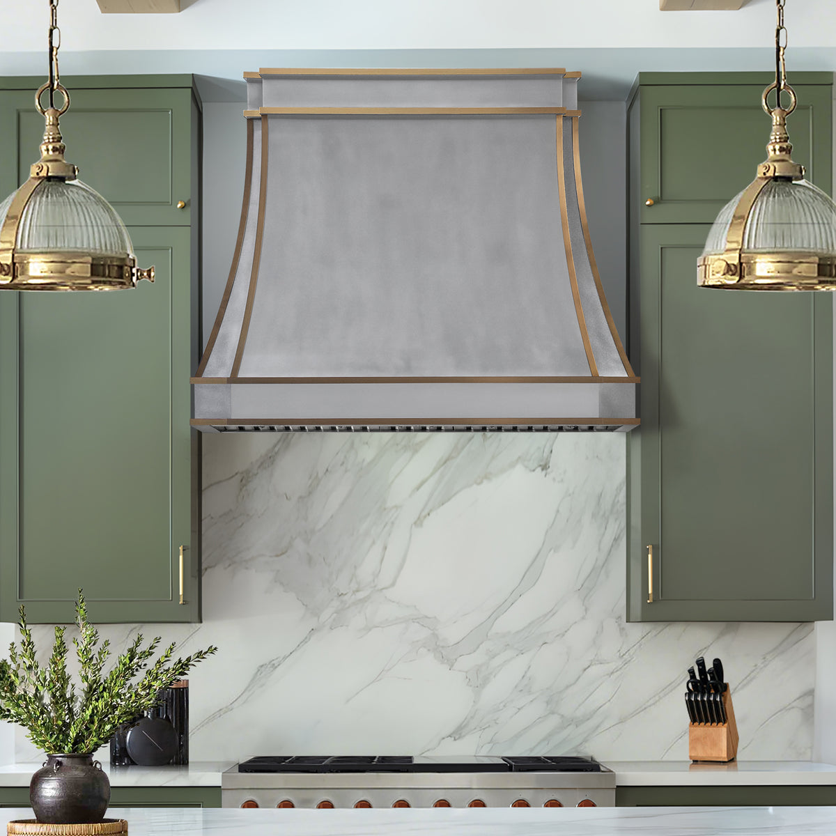 Fobest Zinc Range Hood with Brass Trims FSS-245