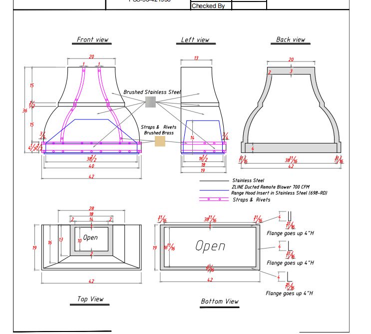 Fobest custom range hood- custom link for Ben - Fobest Appliance