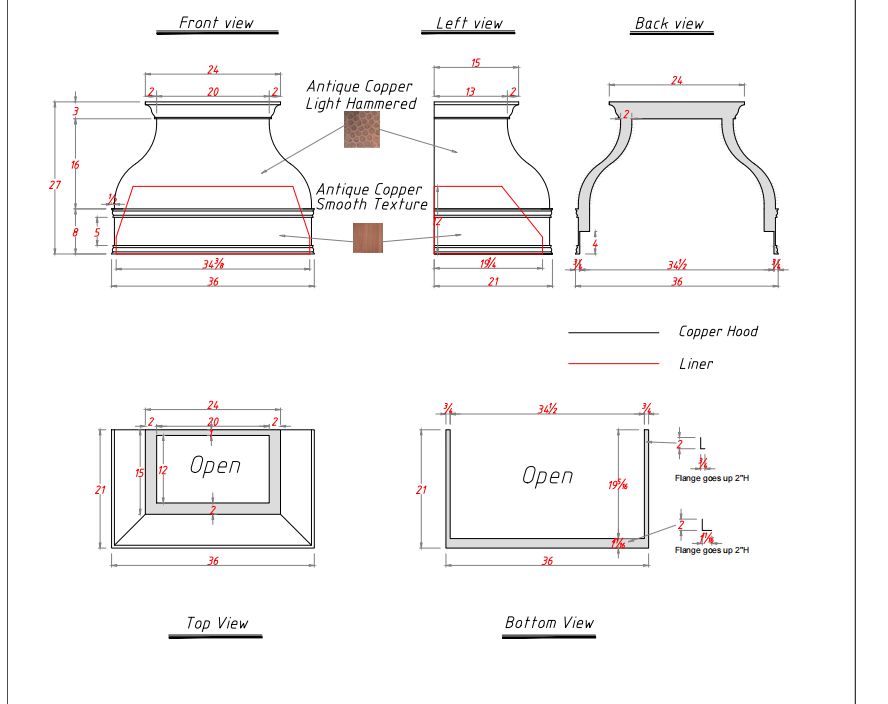Fobest custom copper range hood- custom link for Cheryl Goodale - Fobest Appliance