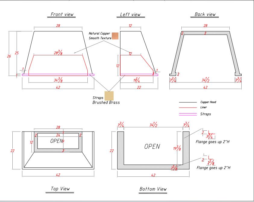 Fobest Custom Copper Range Hood - Custom Link for Michael Howett