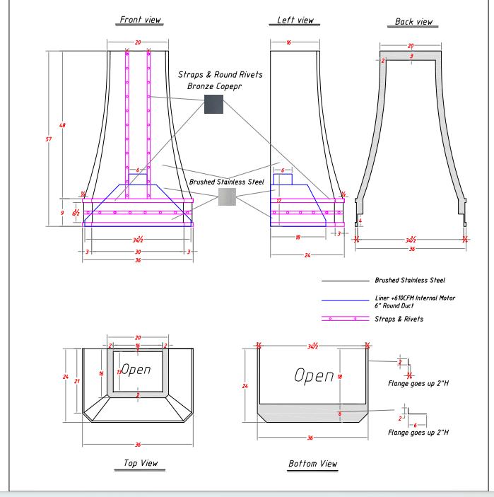 Fobest Custom Stainless Steel Range Hoods - Custom Link for David Henry