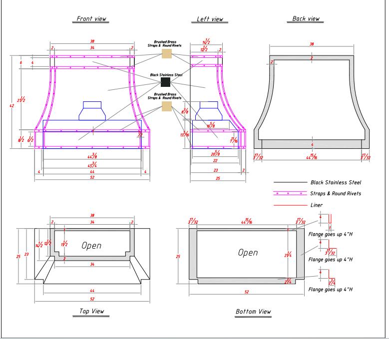 Fobest Custom Stainless Steel Range Hood - Custom Link for Omeed