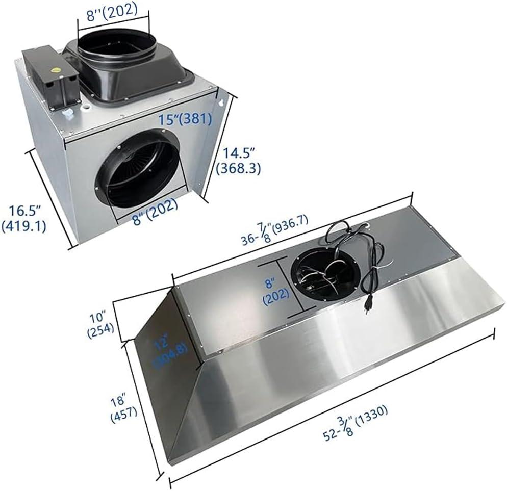 Fobest 54 inch Range Hood Insert with 1260CFM Remote Blower-F0154RE