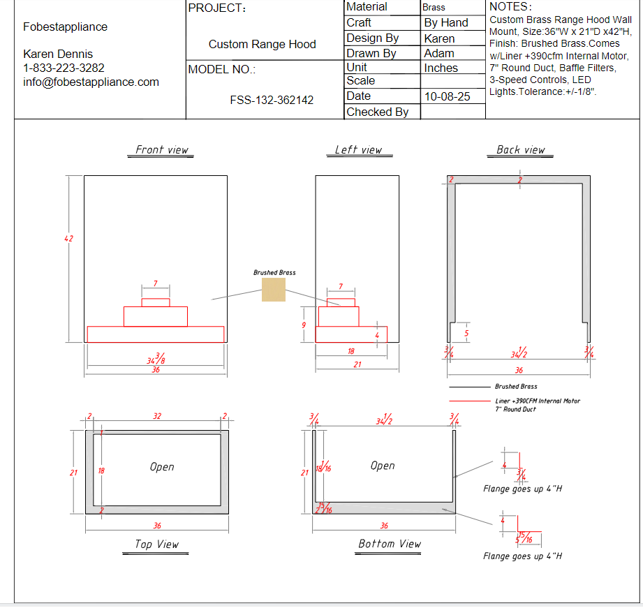 Fobest Range Hood Price Hold Link - Rest Payment Custom Link for Laurie Jennings