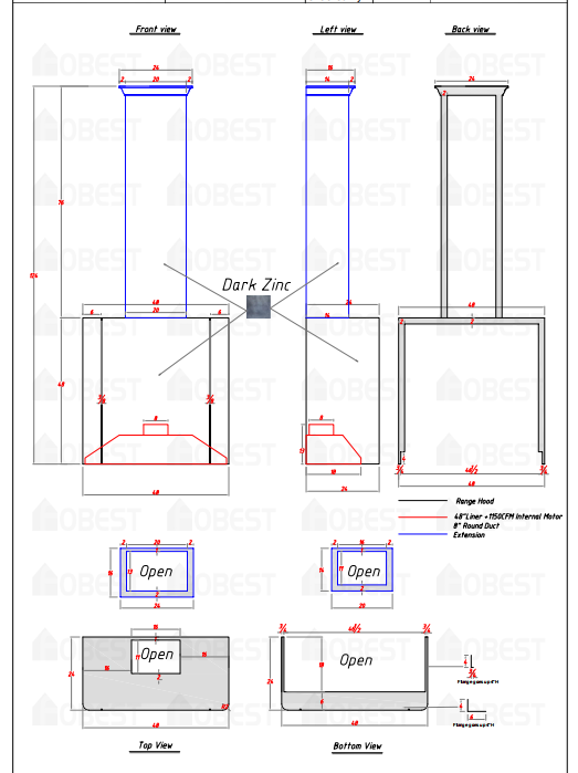 Fobest Custom Metal Range Hood - Custom Link for Maggie