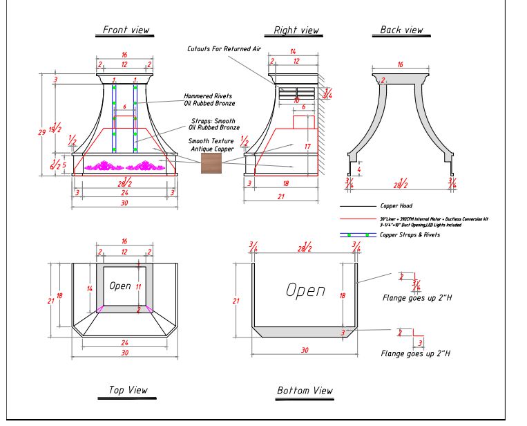 Fobest custom range hood- custom link for Greg - Fobest Appliance