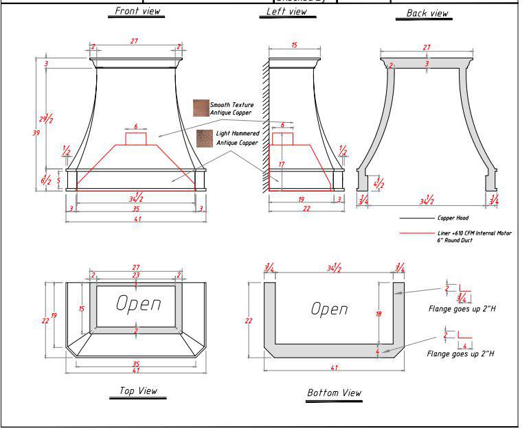 Fobest Copper Range Hood-Custom Link For Karen-FCP-1 - -Fobest Appliance