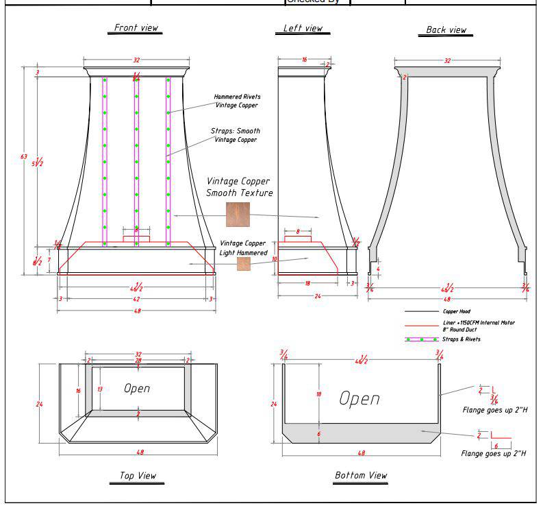 Fobest custom range hood and copper sink-custom link for Maggieanne - -Fobest Appliance