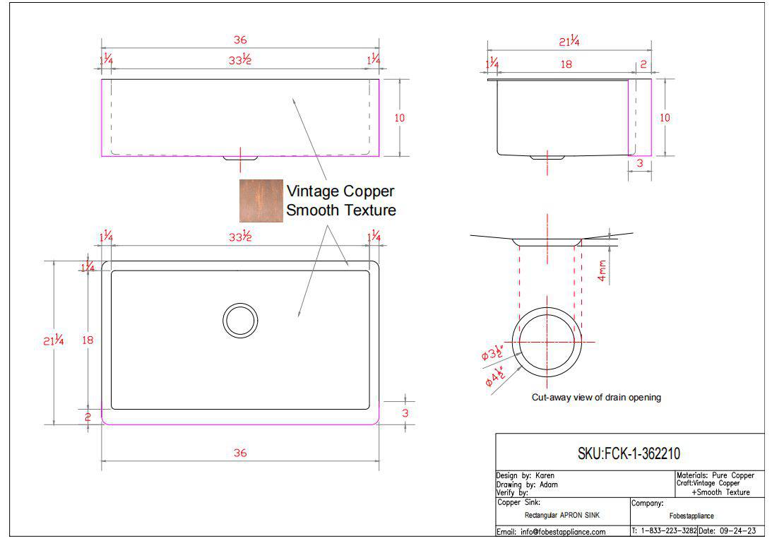 Fobest custom range hood and copper sink-custom link for Maggieanne - -Fobest Appliance