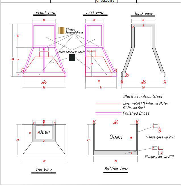 Fobest custom range hood-custom design for Kathleen - -Fobest Appliance