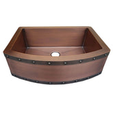Fobest Farmhouse Single Bowl Apron Front Copper Kitchen Sink FCK-2 - Copper Sink-Fobest Appliance