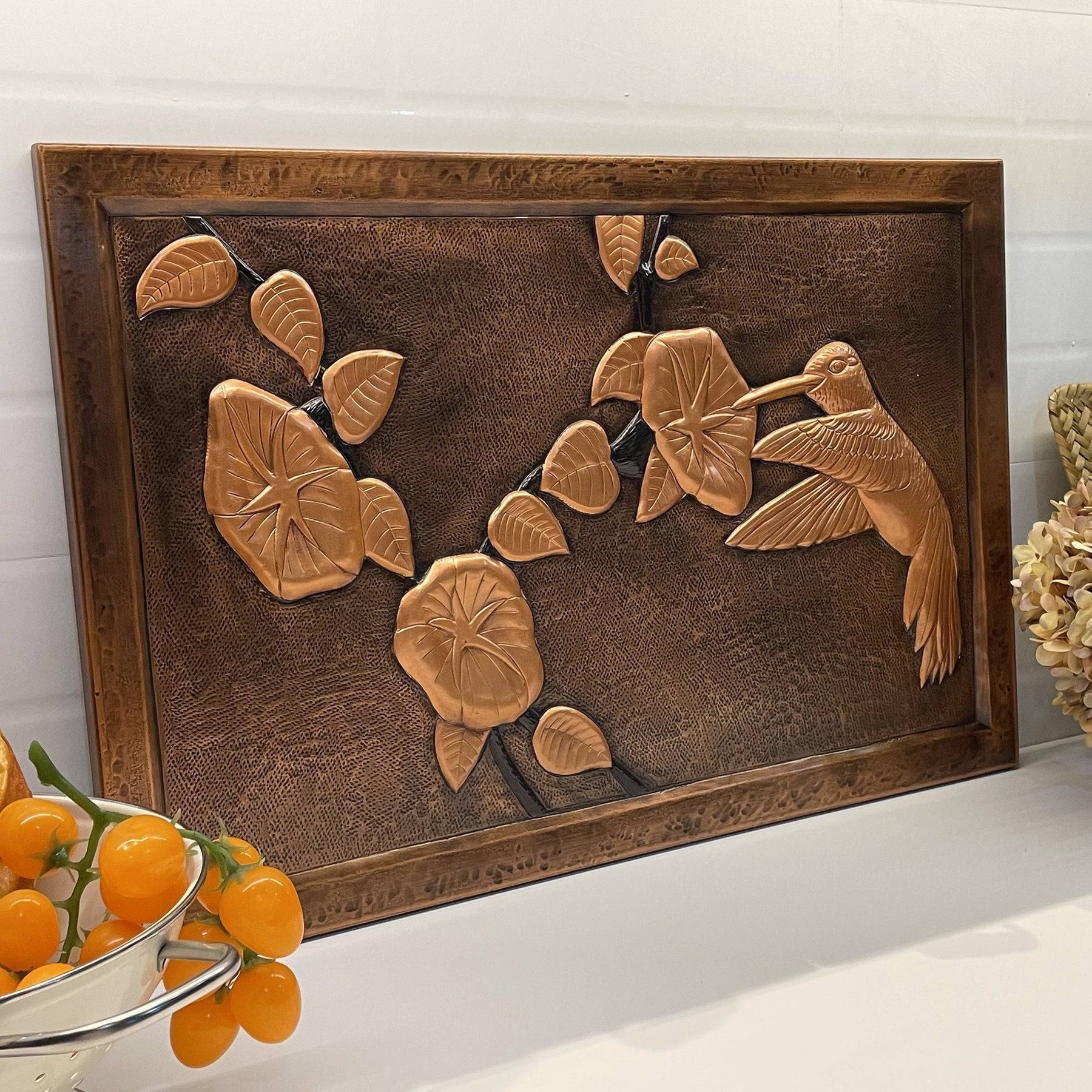 Fobest Handmade Copper Backsplash Kitchen Backsplash Wall Art Bird Design-BK5 - -Fobest Appliance
