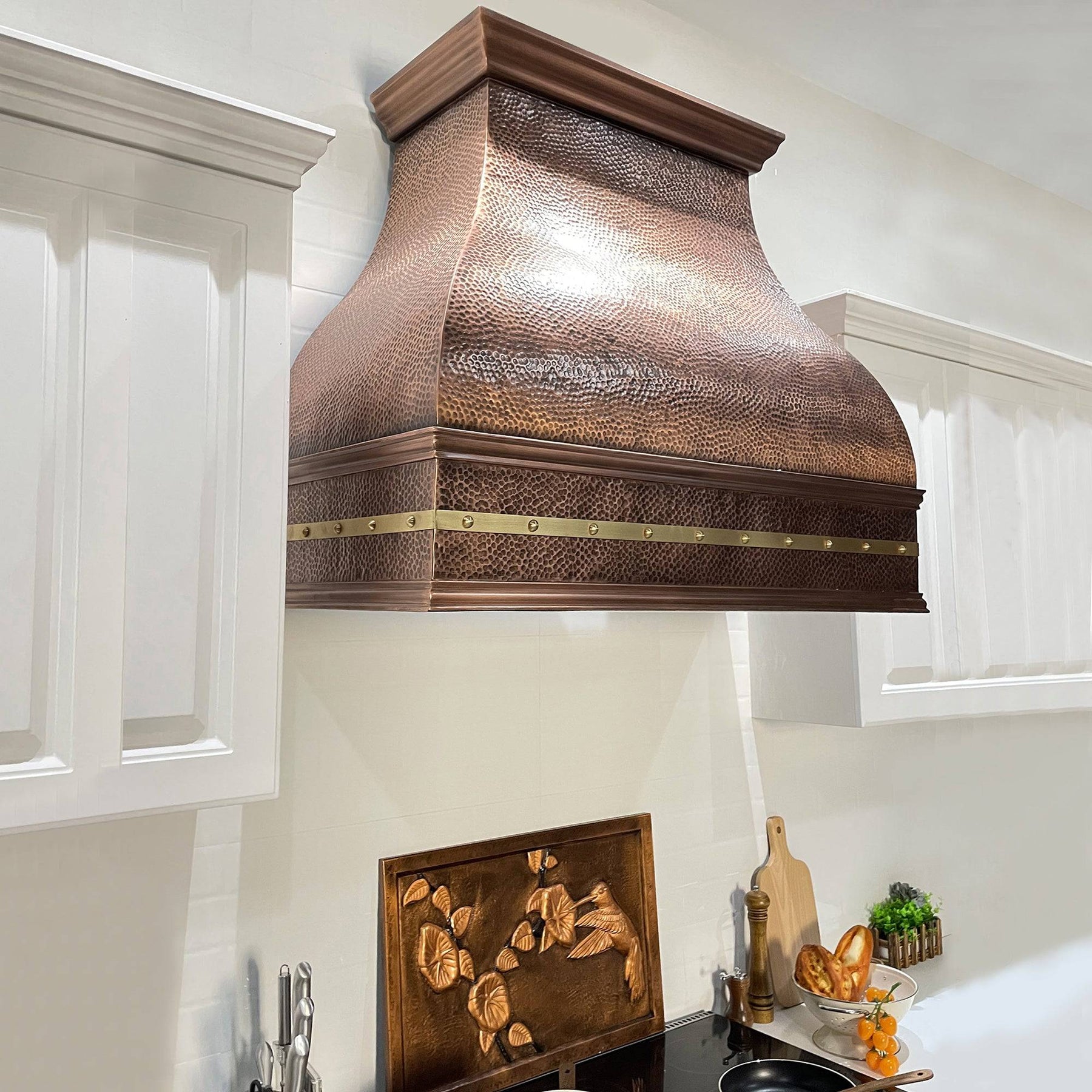 Fobest Handmade Copper Backsplash Kitchen Backsplash Wall Art Bird Design-BK5 - -Fobest Appliance