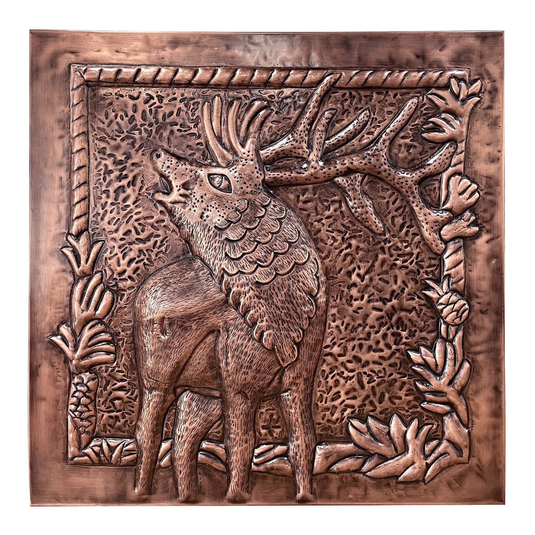 Fobest Handmade Copper Backsplash Kitchen Backsplash Wall Art Deer Design-BK7 - -Fobest Appliance