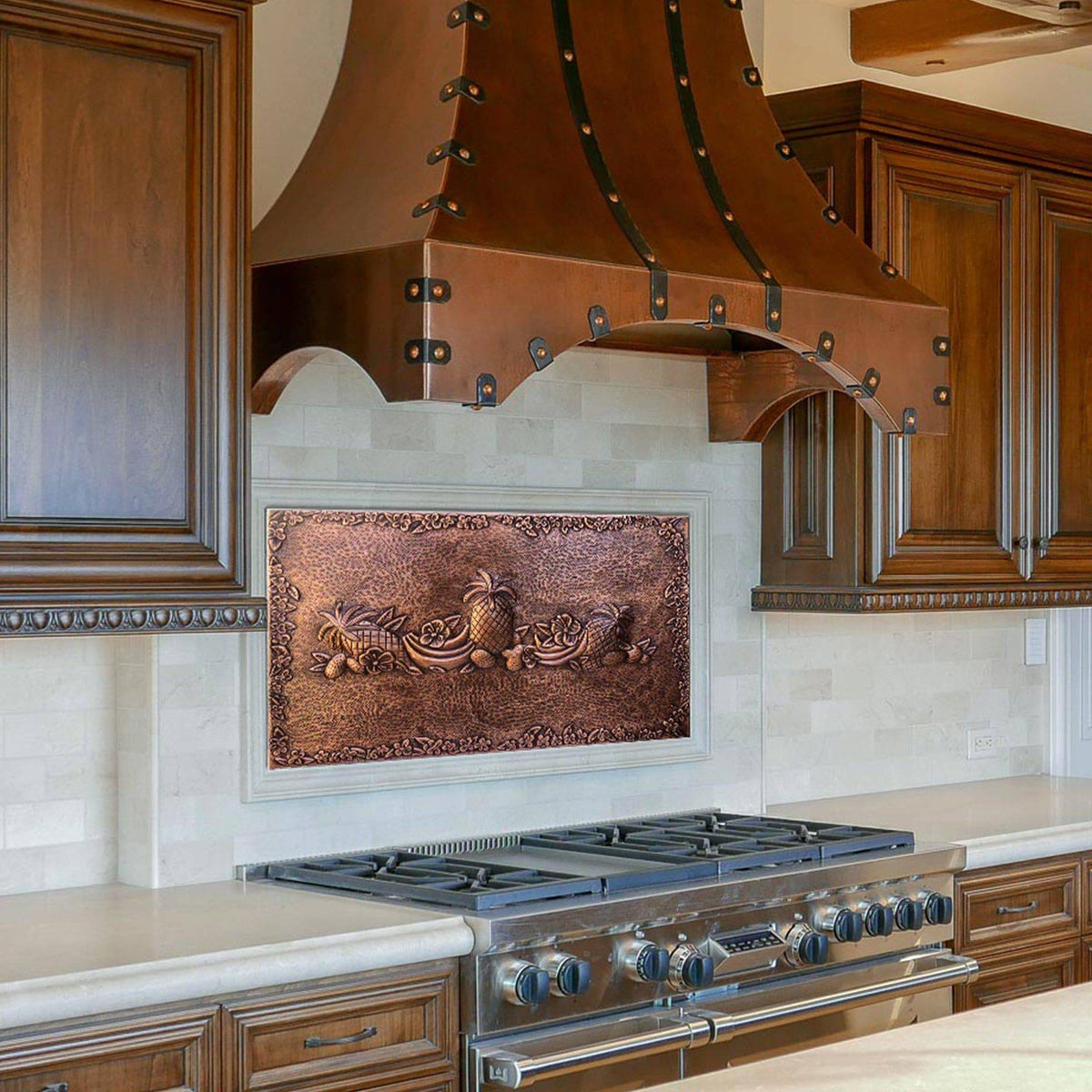 Fobest Handmade Copper Backsplash Kitchen Backsplash Wall Art Fruit Design-BK3 - -Fobest Appliance