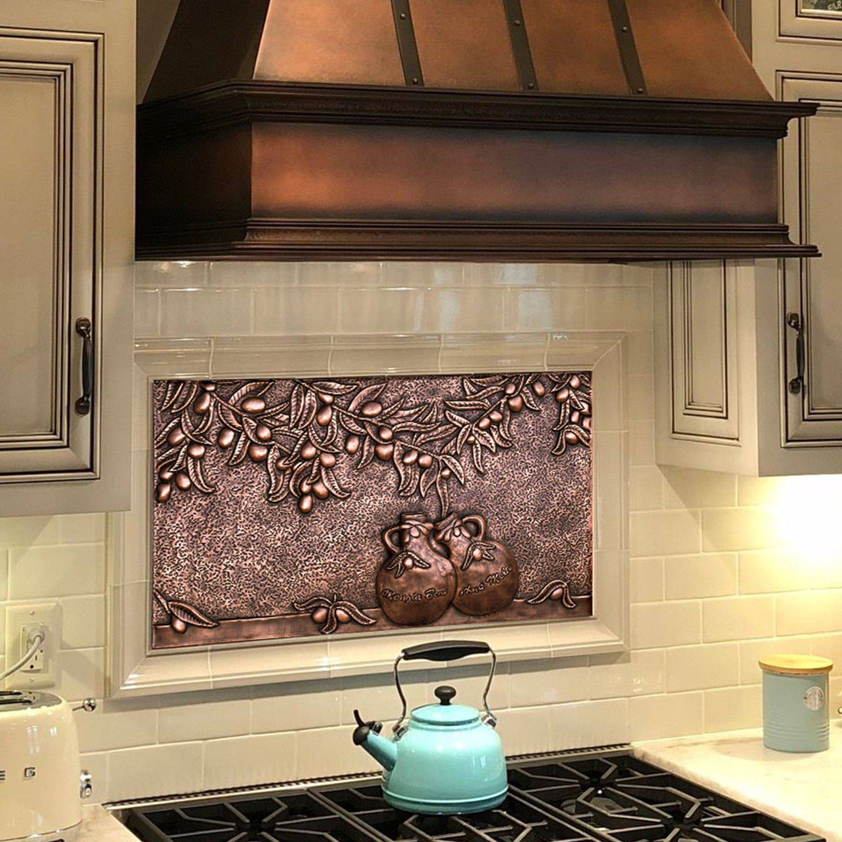 Fobest Handmade Copper Backsplash Kitchen Backsplash Wall Art Rural Design -BK4 - -Fobest Appliance