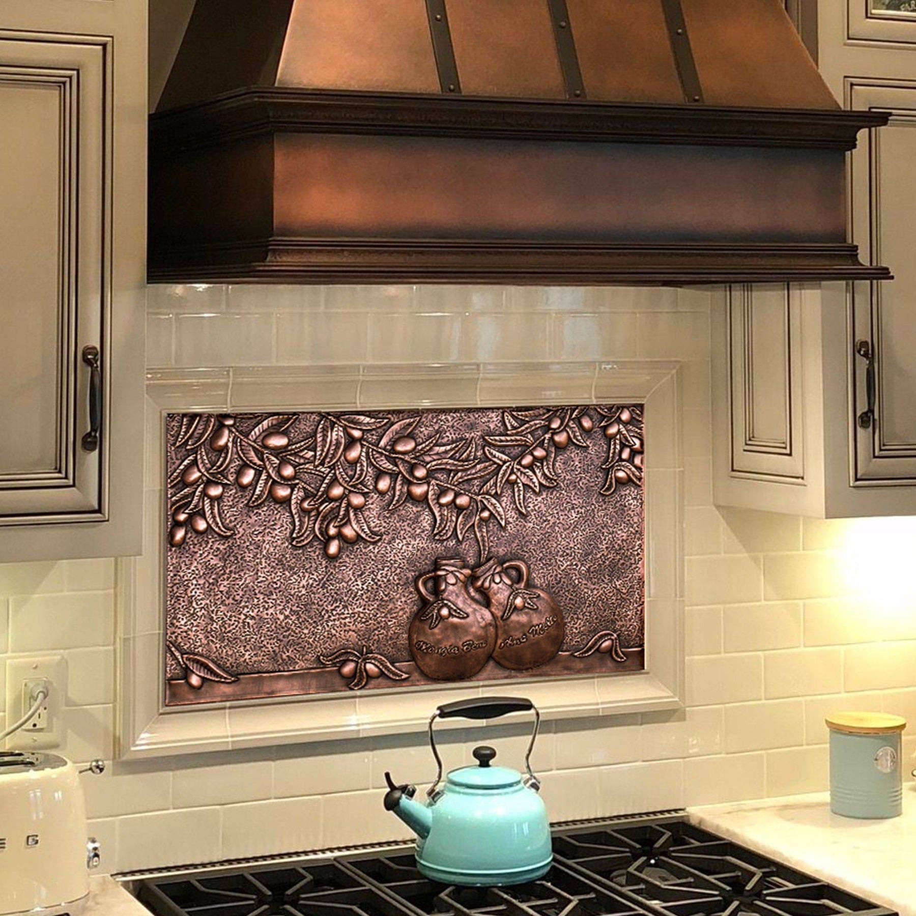 Fobest Handmade Copper Backsplash Kitchen Backsplash Wall Art Rural Design -BK4 - -Fobest Appliance