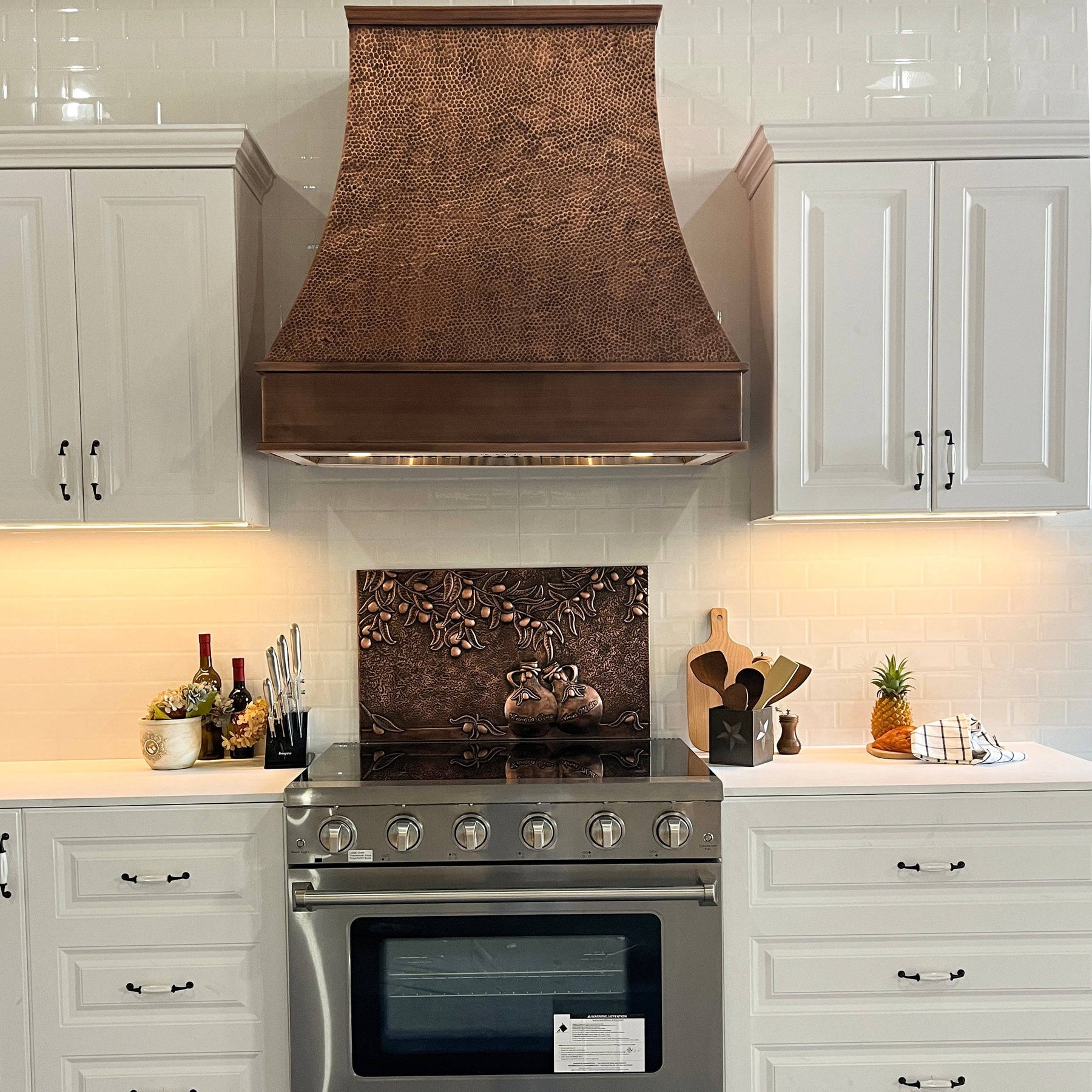 Fobest Handmade Copper Backsplash Kitchen Backsplash Wall Art Rural Design -BK4 - -Fobest Appliance