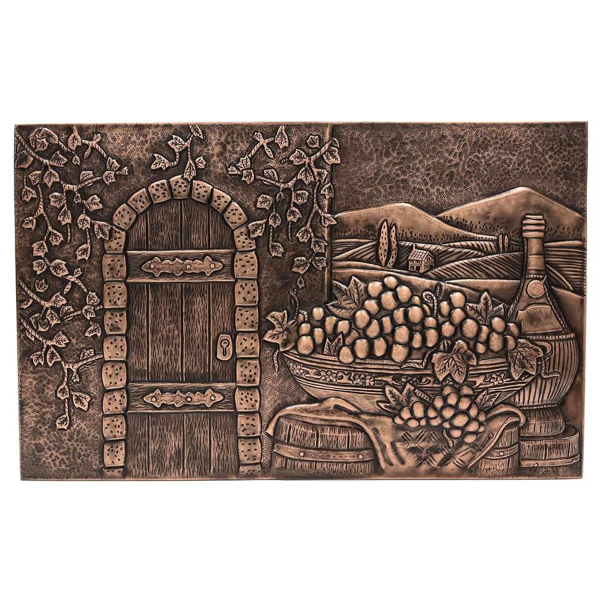 Fobest Handmade Copper Backsplash Kitchen Backsplash Wall Art Vineyard Design -BK6 - -Fobest Appliance