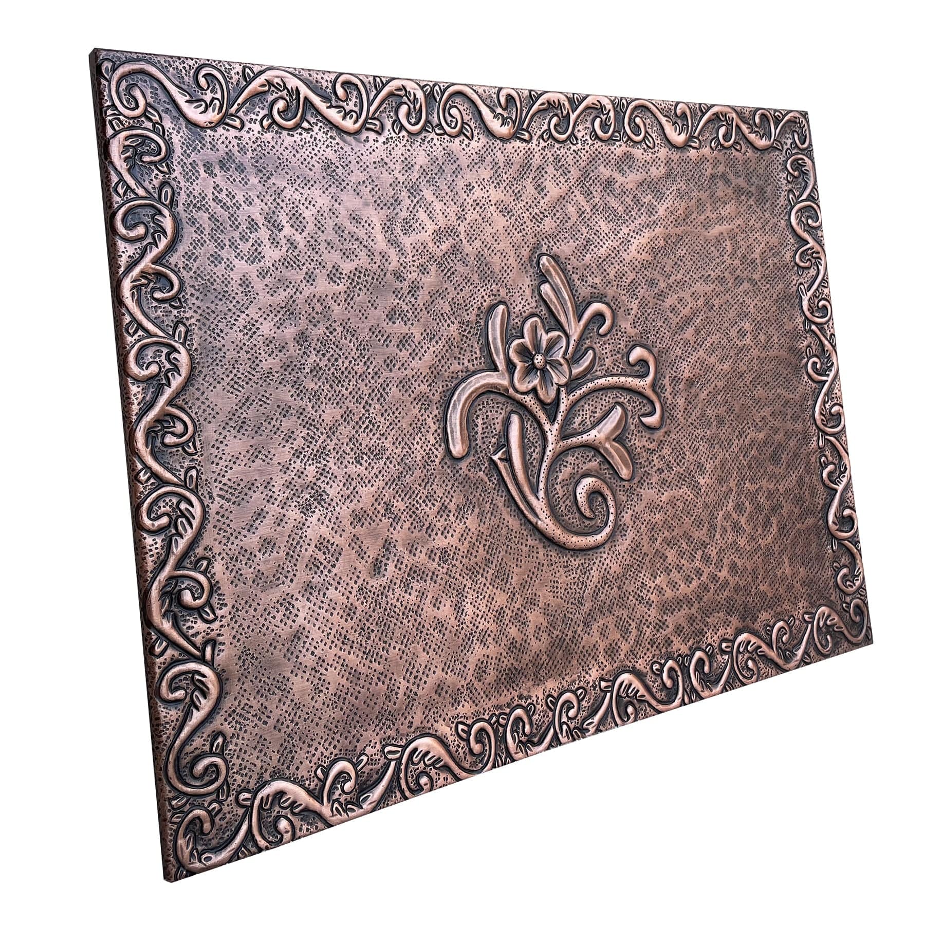 Fobest Handmade Copper Backsplash Kitchen Backsplash Wall Decoration Flower Design-BK8 - -Fobest Appliance