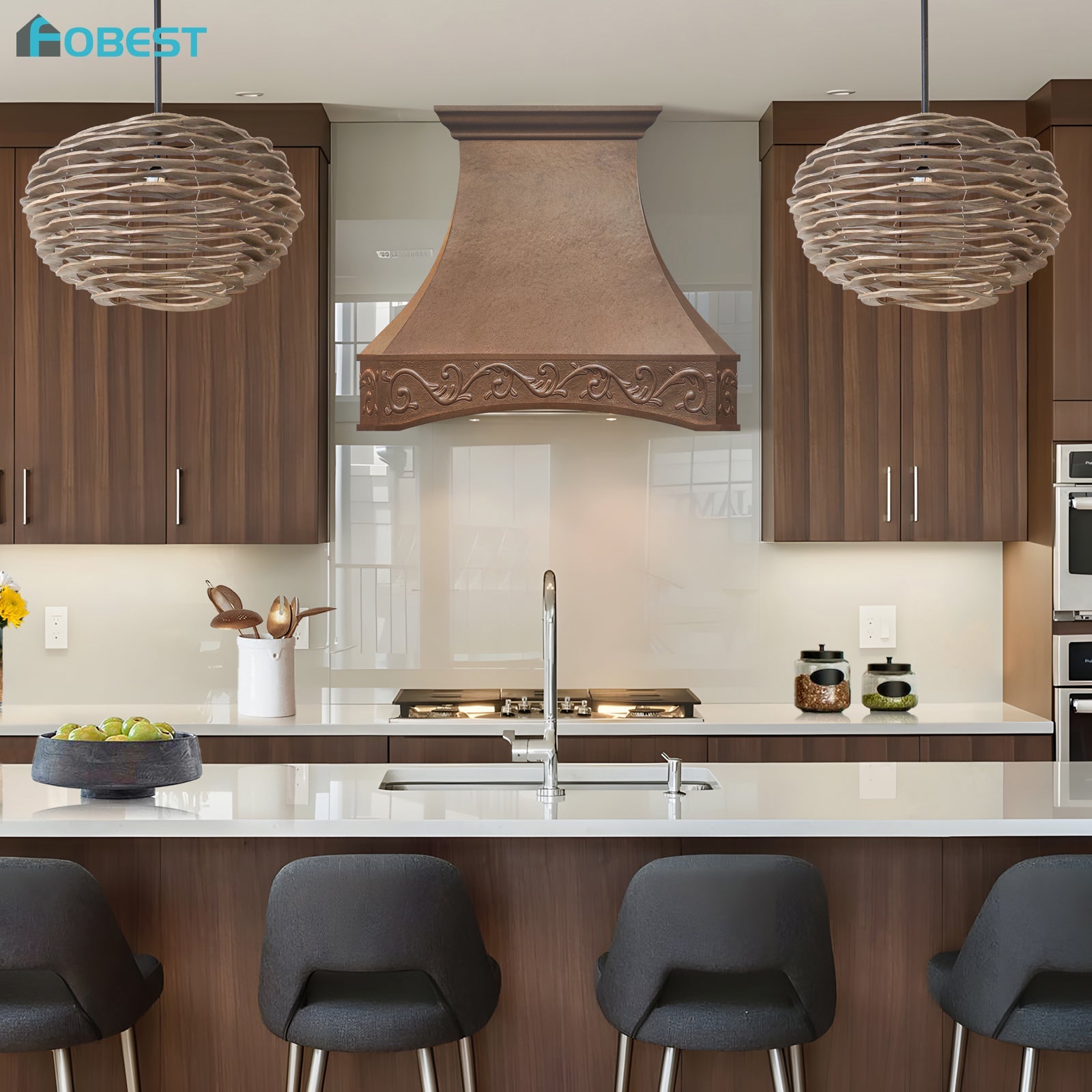The Season of Warmth — Fobest Handcrafted Copper & Brass Range Hood for Farmhouse Kitchens