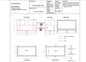 Fobest Custom Metal Range Hood -FSS-419- Custom Link for Nishtha
