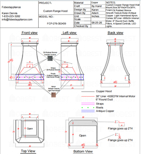 Fobest Custom Range Hood-Custom Link for Patty