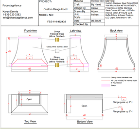 Fobest Custom Range Hood-Custom Link for Linda